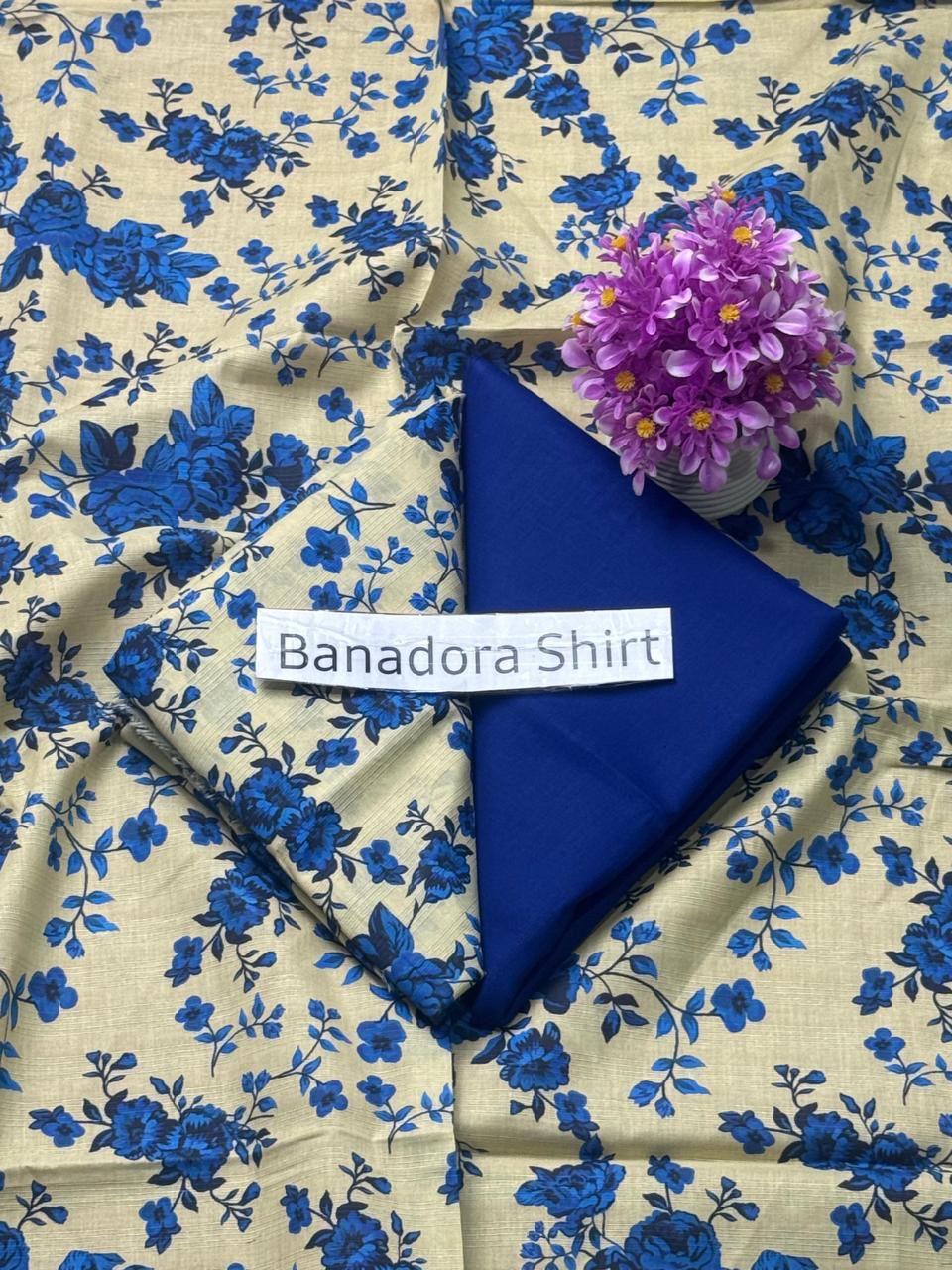 Royal Lawn Digital Print Bana Doria Shirt 2pc With Dyed Trouser 025