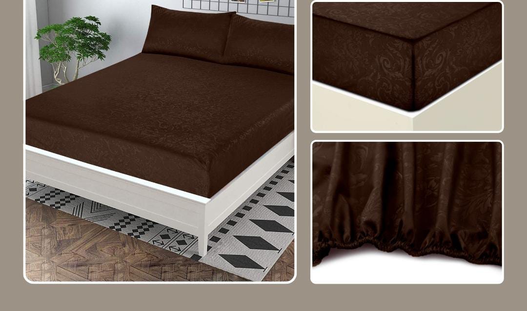 3Pcs Pearl Leather Embossed Fitted Sheet 010