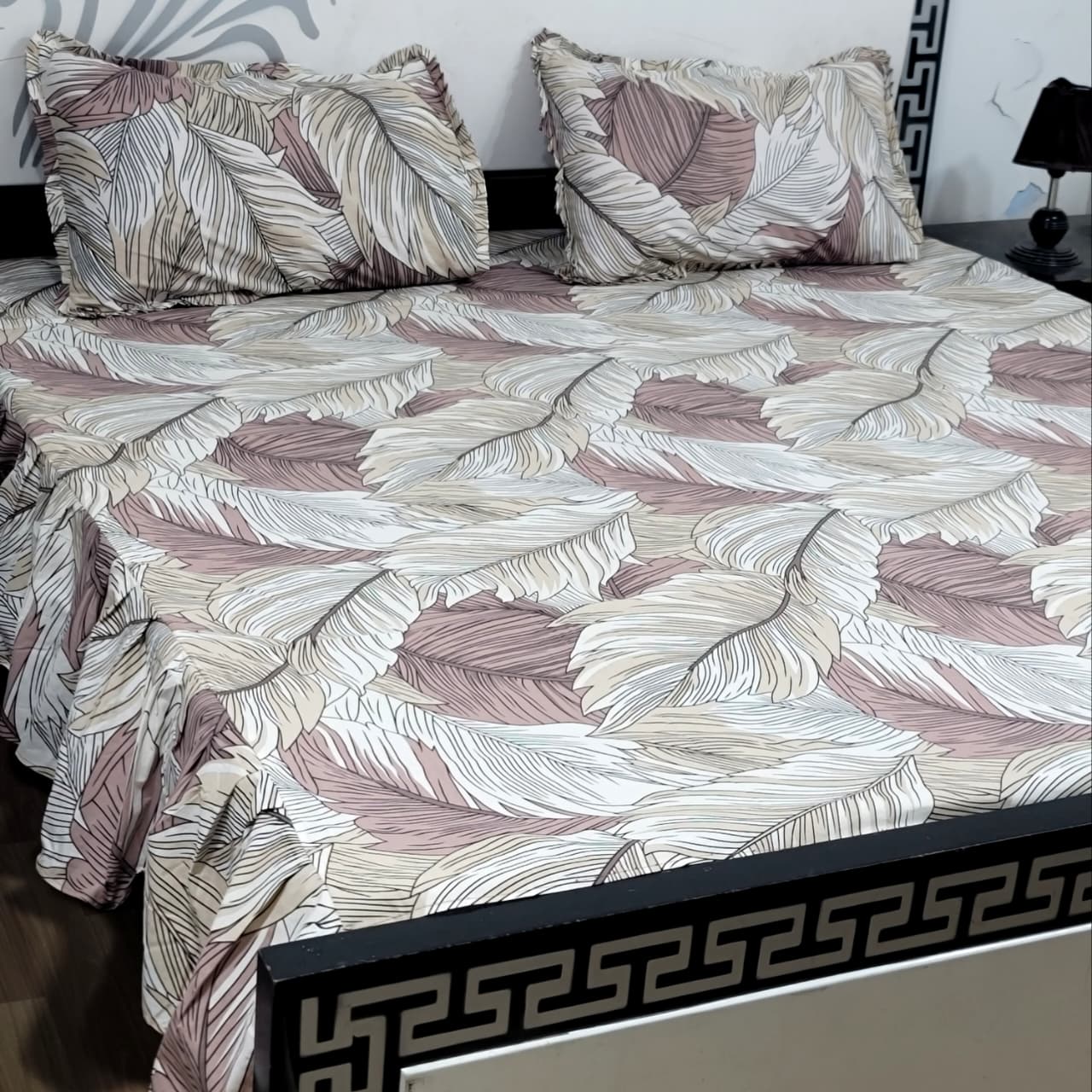 ROYAL Pure Cotton King Size FRILL BED SHEETS 014