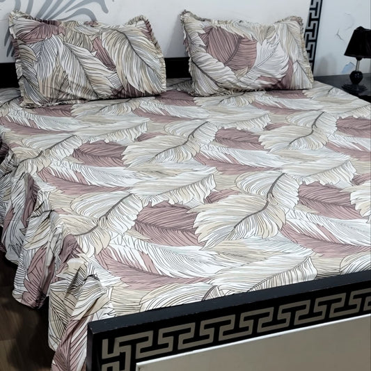ROYAL Pure Cotton King Size FRILL BED SHEETS 014