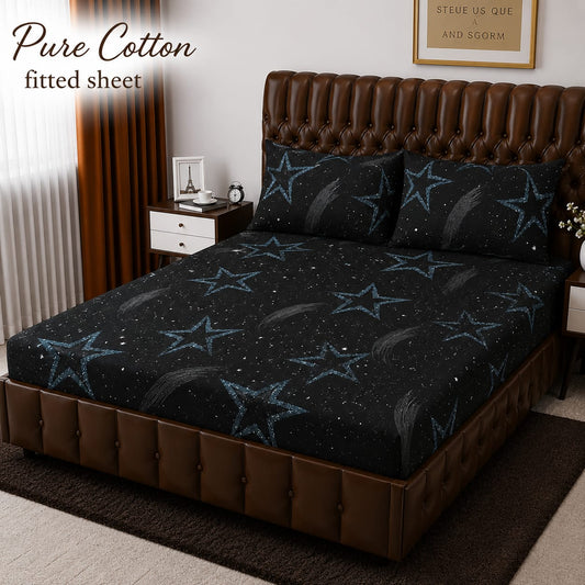 3 Pcs Pure Cotton Fitted Bedsheets 017