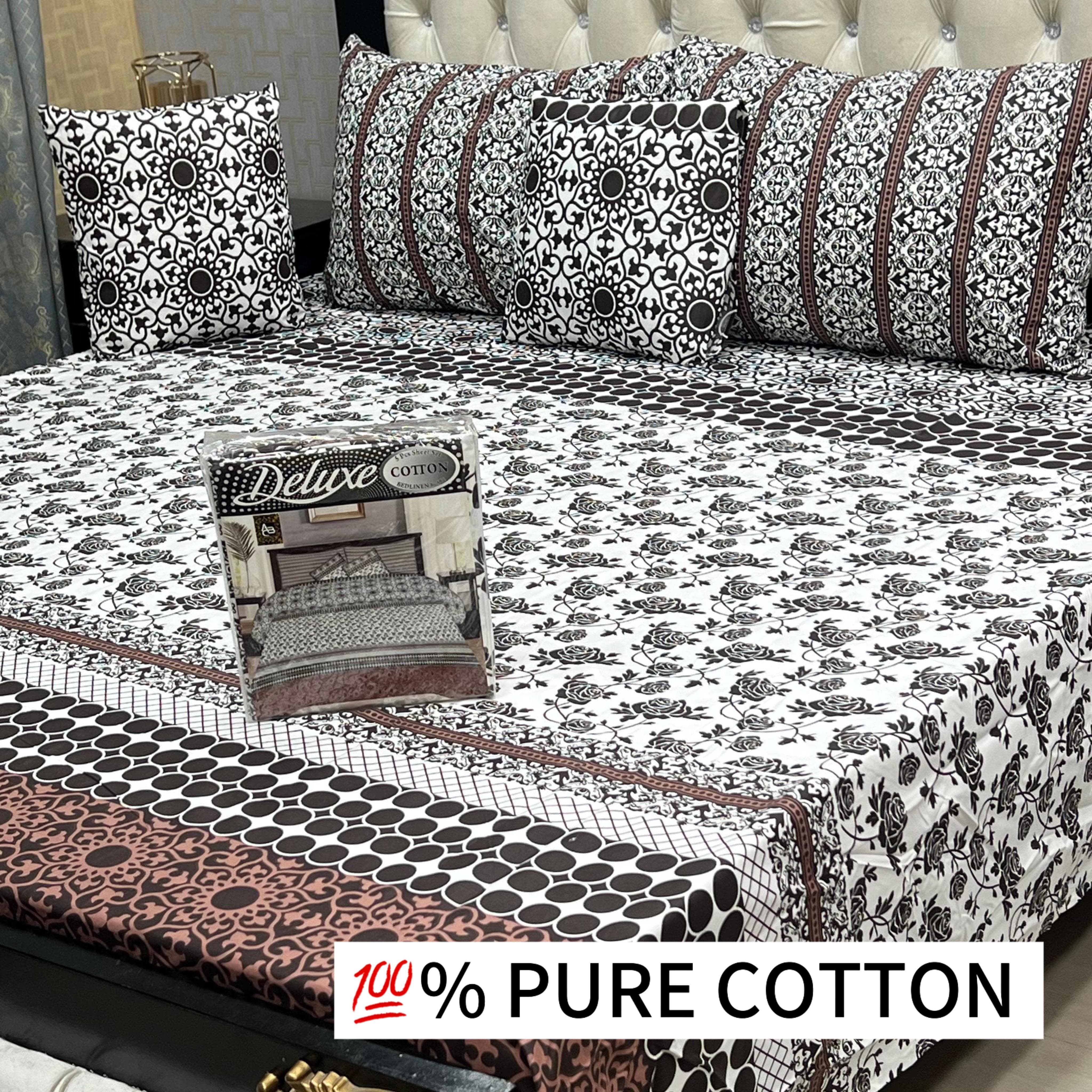 5 Pcs Delux Pure cotton Bed Sheet 010