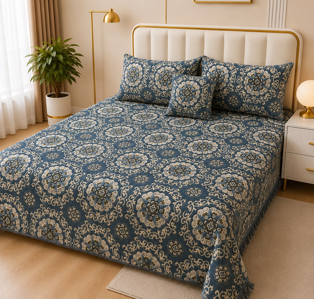Appish Bridal Velvet Bed Sheet Set - 4pcs - ABB020