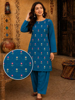 Soft & Warm Khaddar 2 Pcs Ladies Suit – Embroidered Shirt & Plain Trouser S05