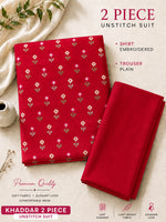 Soft & Warm Khaddar 2 Pcs Ladies Suit – Embroidered Shirt & Plain Trouser S10