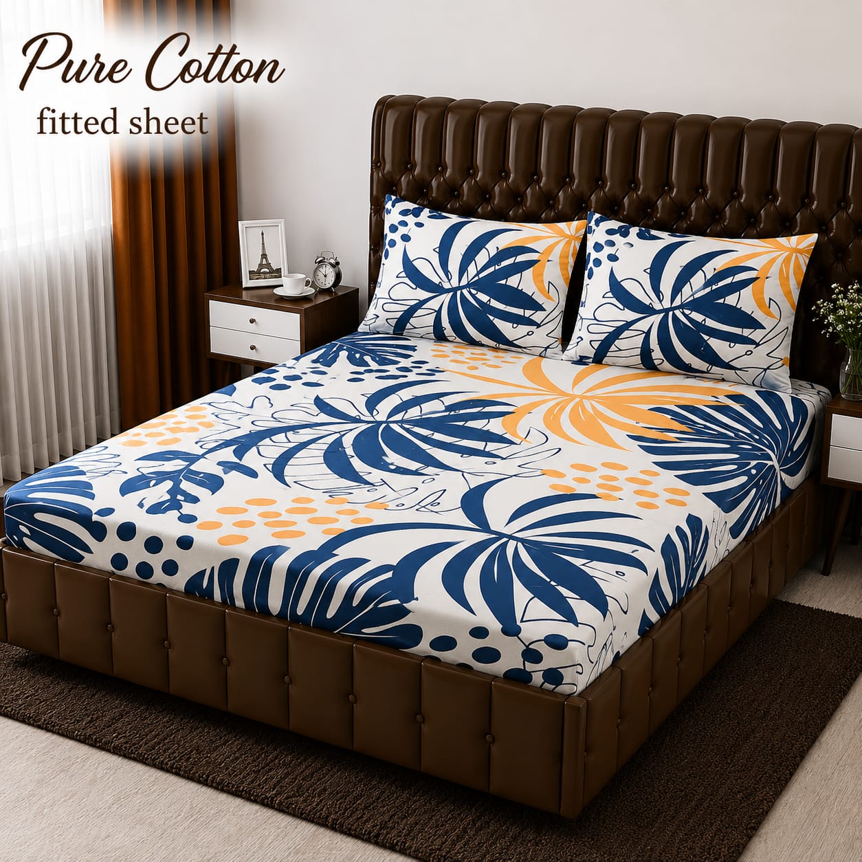 3 Pcs Pure Cotton Fitted Bedsheets 07