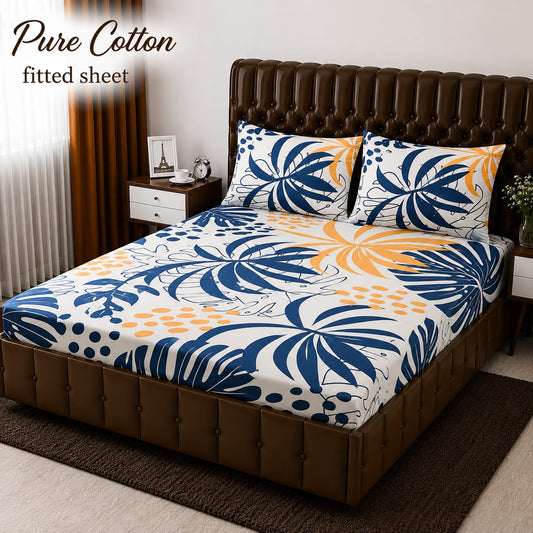 3 Pcs Pure Cotton Fitted Bedsheets 07