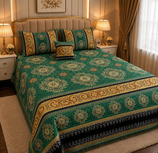 Appish Bridal Velvet Bed Sheet Set - 4pcs - ABB040