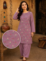 Soft & Warm Khaddar 2 Pcs Ladies Suit – Embroidered Shirt & Plain Trouser S09