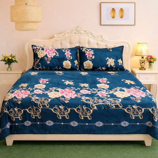 🛏️ 3 Pcs Fleece Bedsheet Set – Ultra Soft &amp; Warm 04