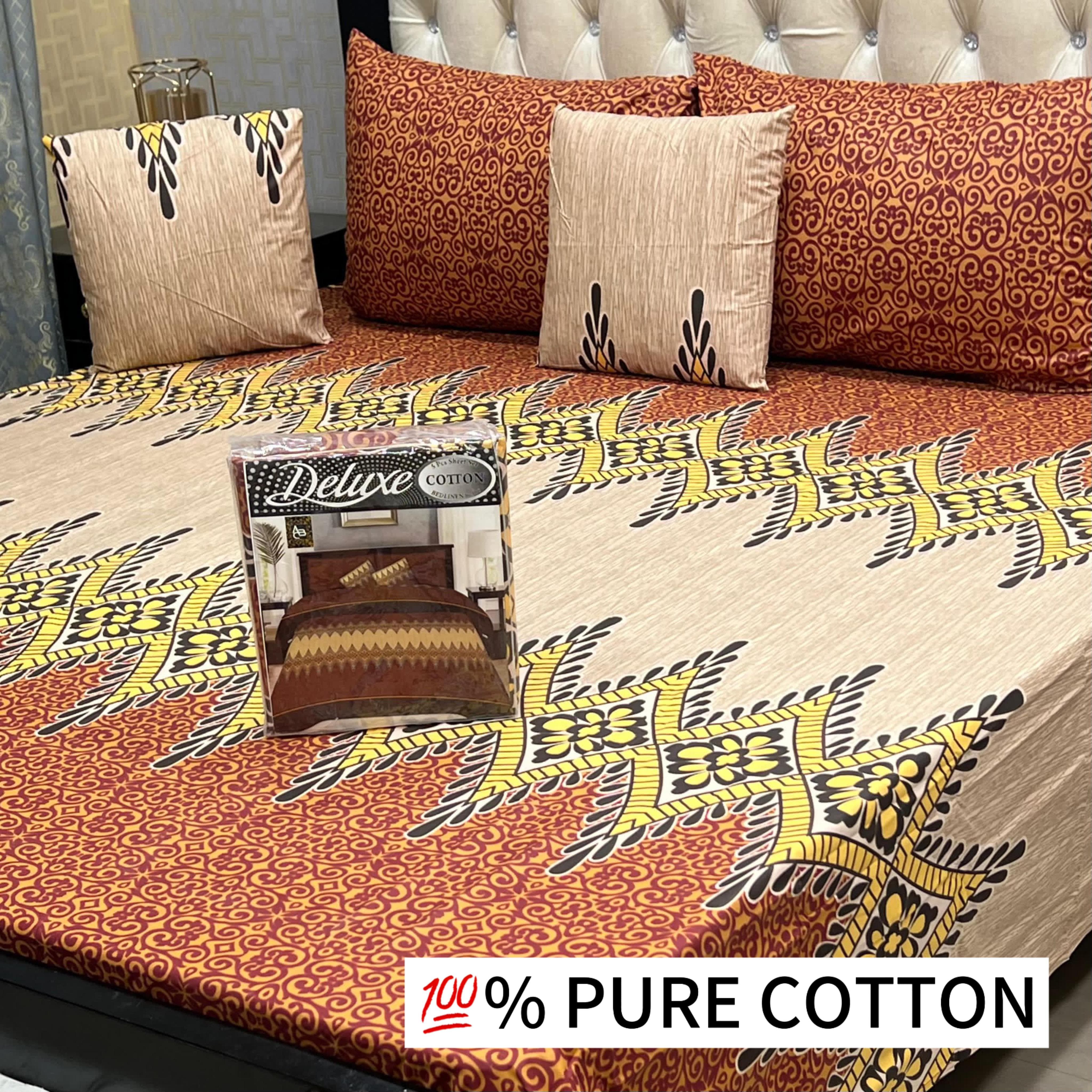 5 Pcs Delux Pure cotton Bed Sheet 04