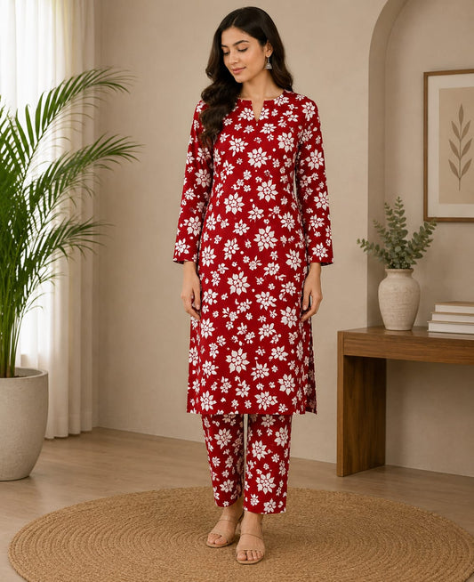 Winter Bloom – 2 Pcs Unstitched Ladies Suit
