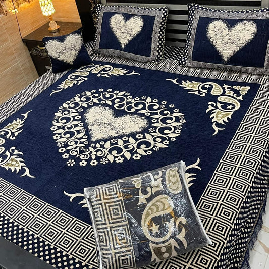 Appish Bridal Velvet Bed Sheet Set - 4pcs - ABB02