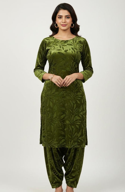 Winter Special 2 Piece Velvet Suit