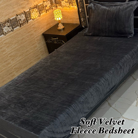 🛏️ 2 Pcs Single Fleece Bedsheet Set – Soft, Warm &amp; Stylish