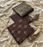 Luxury Dhanak Embroidered 3-Piece Suit with 3D Pashmina Shawl