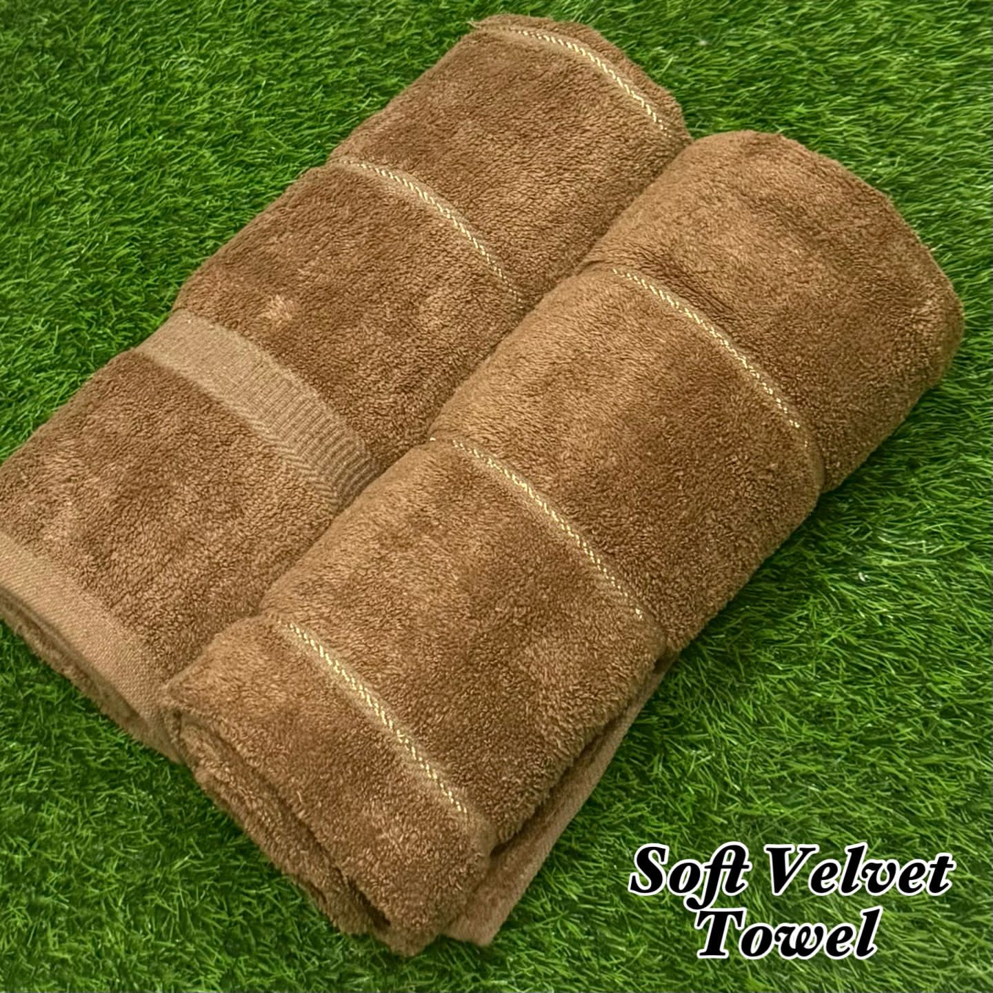 2Pcs Soft Velvet Bathroom Towel Pair – Ultra Absorbent & Premium Quality