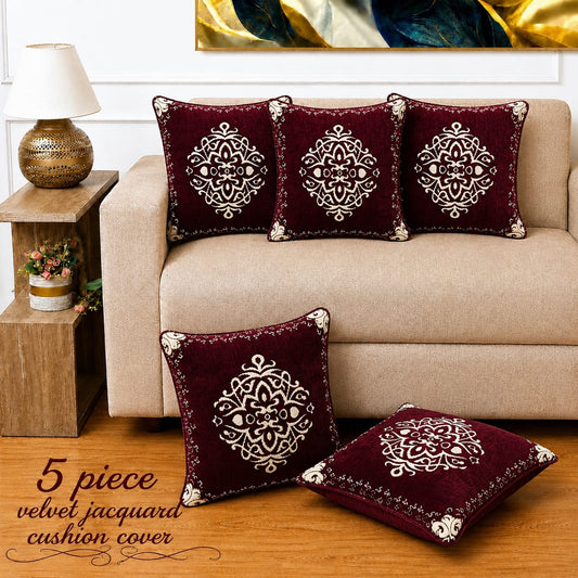 VELVET JACQUARD CUSHION COVERS 5pcs Set 04