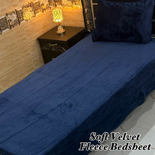 🛏️ 2 Pcs Single Fleece Bedsheet Set – Soft, Warm &amp; Stylish