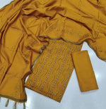 Royal Embroidered Dhanak 3-Piece Suit