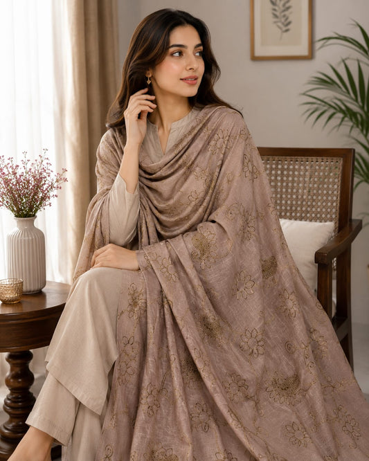 Premium Ladies Embroidered Swiss Lawn Shawls