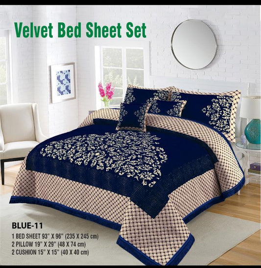 Relent Bridal Velvet Bed Sheet Set - 5pcs - RBB02
