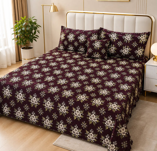 Appish Bridal Velvet Bed Sheet Set - 4pcs - ABB028