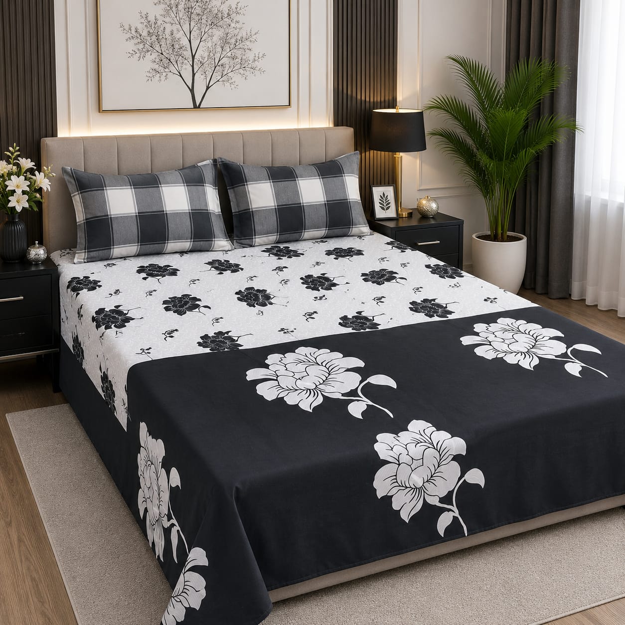 Executive Pure Cotton Bed Sheet - King - EPB 05