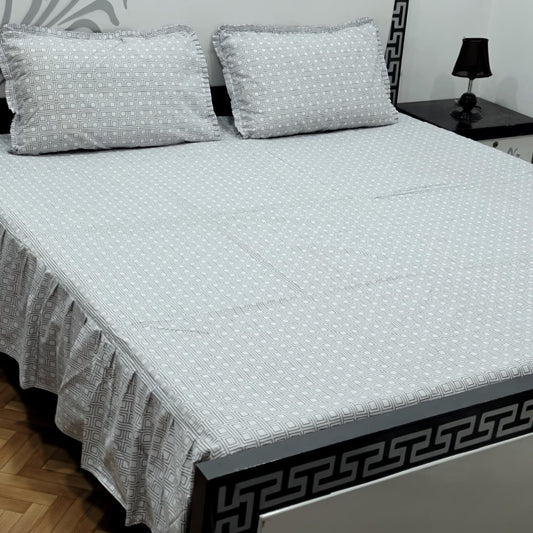 ROYAL Pure Cotton King Size FRILL BED SHEETS 016