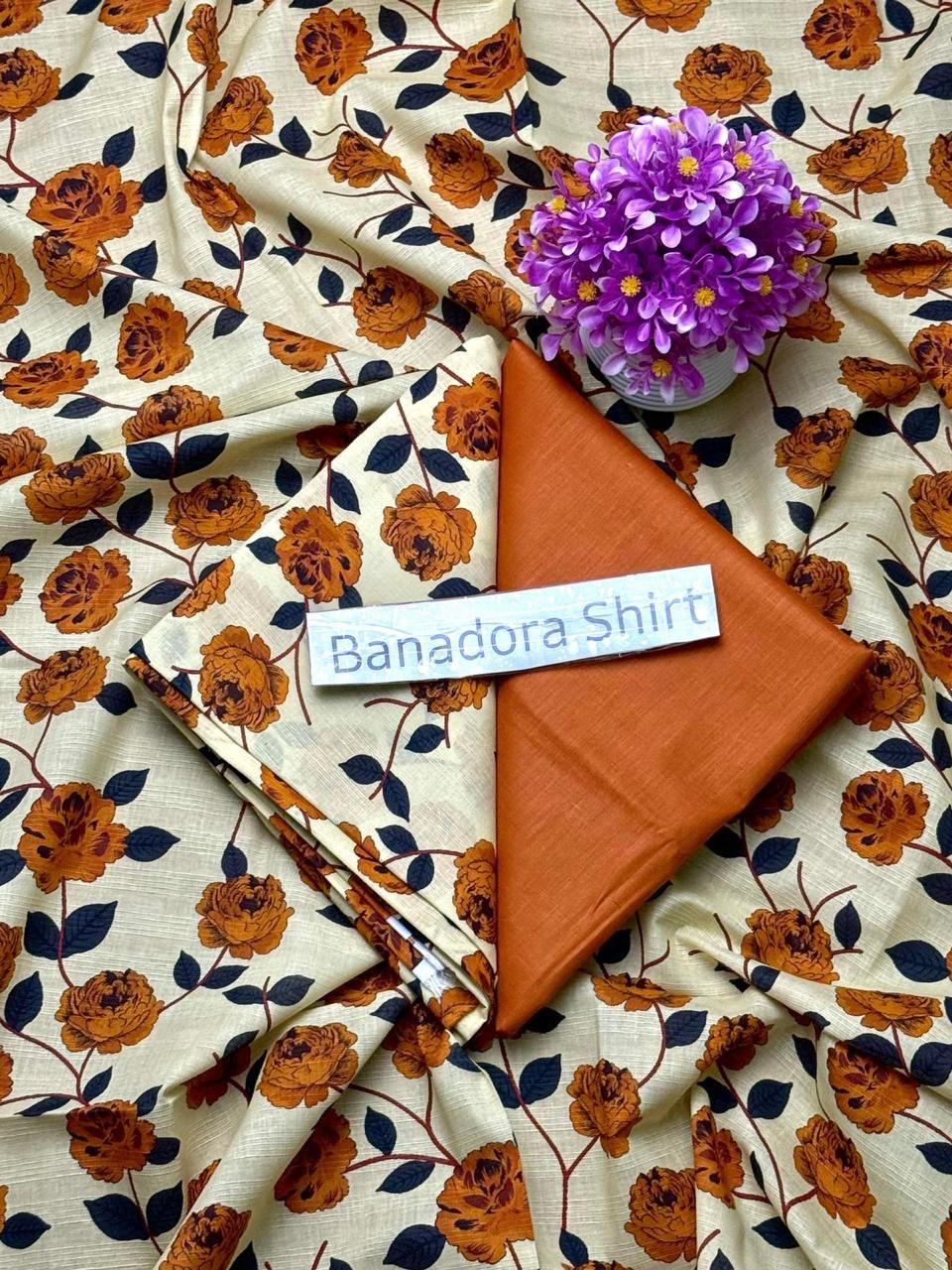 Royal Lawn Digital Print 2pc BAna Doria Shirt With Dyed Trouser 011