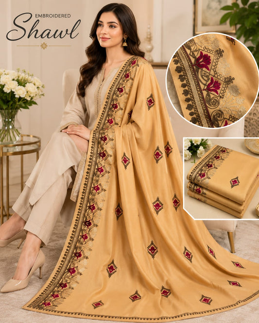 Soft & Lightweight Embroidered Swiss Lawn Shawls