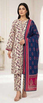 🌸 3 Pcs Unstitched Premium Lawn Suit