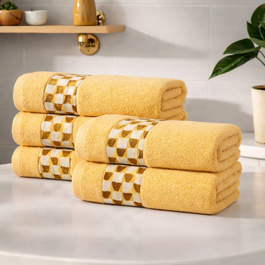Soft Cotton  Bathroom Towel  – Ultra Absorbent With Border Design