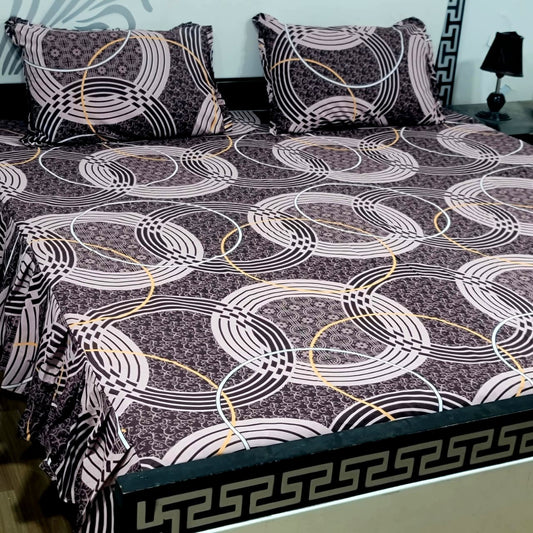 ROYAL Pure Cotton King Size FRILL BED SHEETS 09