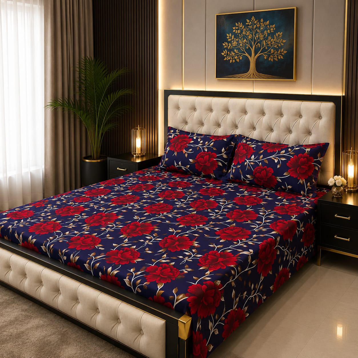 Tytan Cotton Bed Sheet - King - TBS052