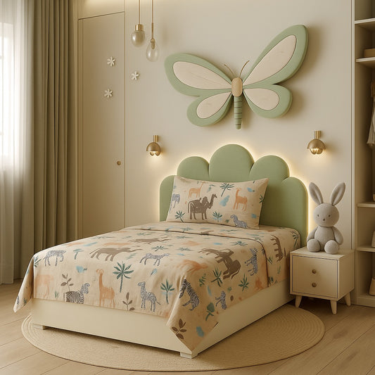 Soft & Safe Kids Pure Cotton Single Bedsheet – 2 Pcs