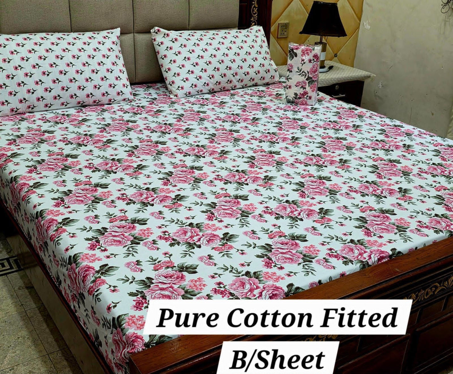 Elegant Pure Cotton Fitted Sheets 3 Pcs Set 032