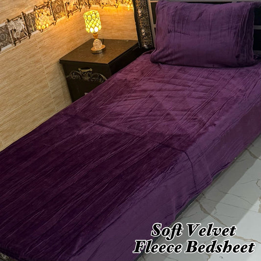 🛏️ 2 Pcs Single Fleece Bedsheet Set – Soft, Warm &amp; Stylish