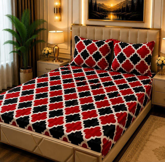 🛏️ 3 Pcs Fleece Bedsheet Set – Ultra Soft &amp; Warm 010