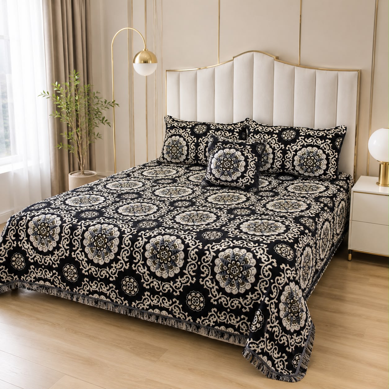 Appish Bridal Velvet Bed Sheet Set - 4pcs - ABB019
