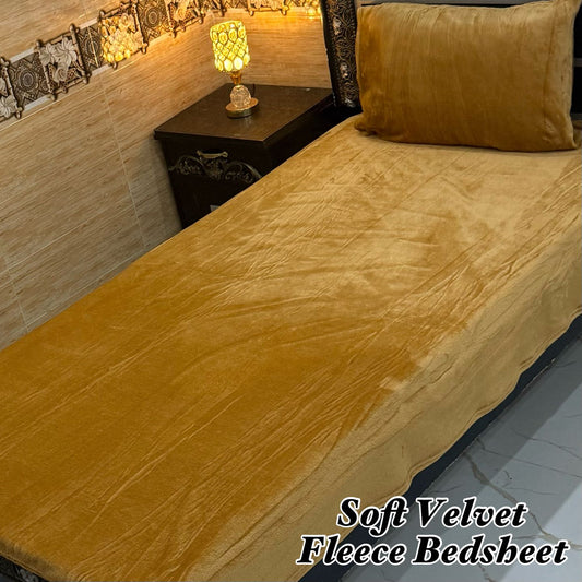 🛏️ 2 Pcs Single Fleece Bedsheet Set – Soft, Warm &amp; Stylish