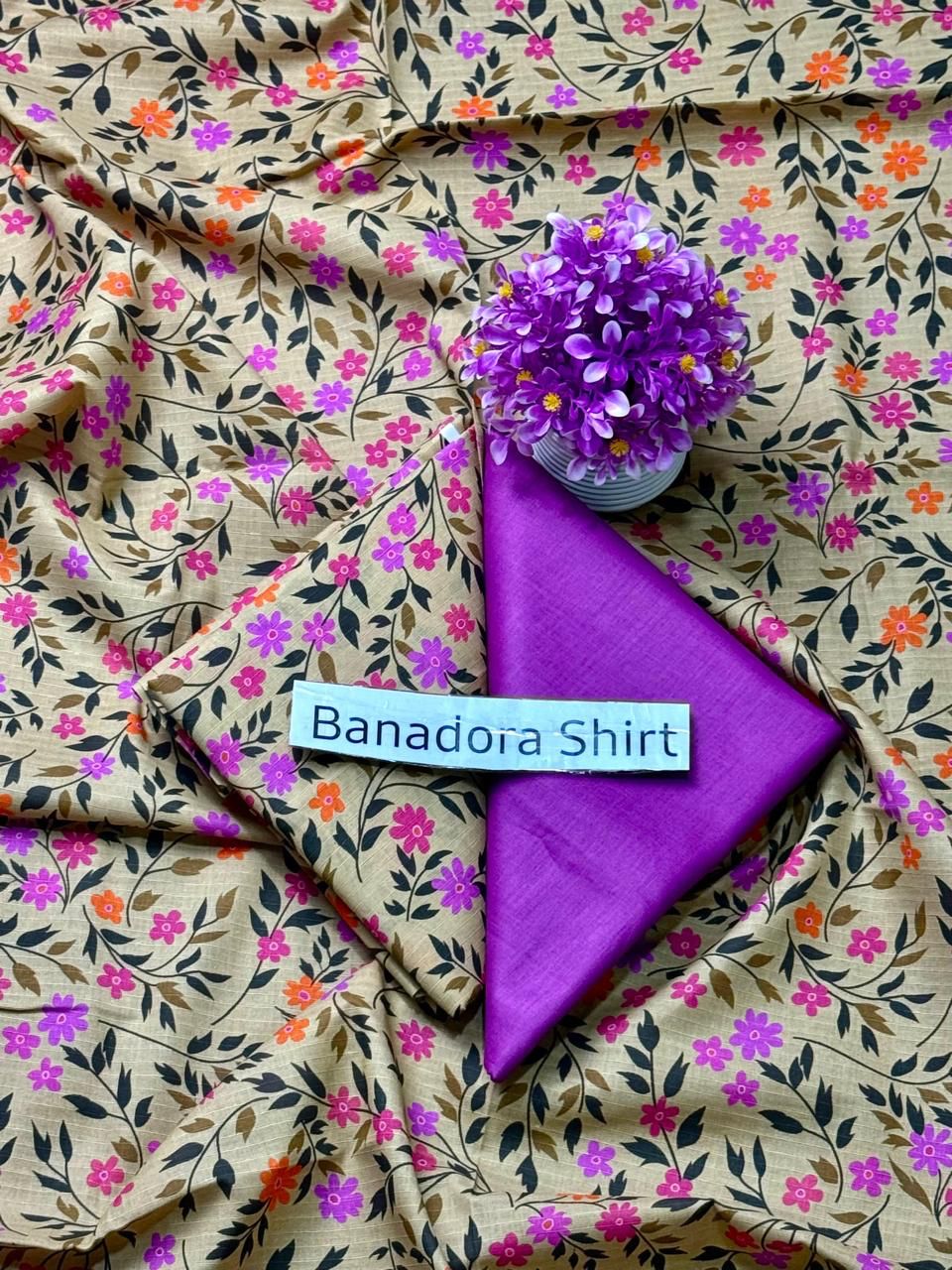 Royal Lawn Digital Print Bana Doria Shirt 2pc With Dyed Trouser 025