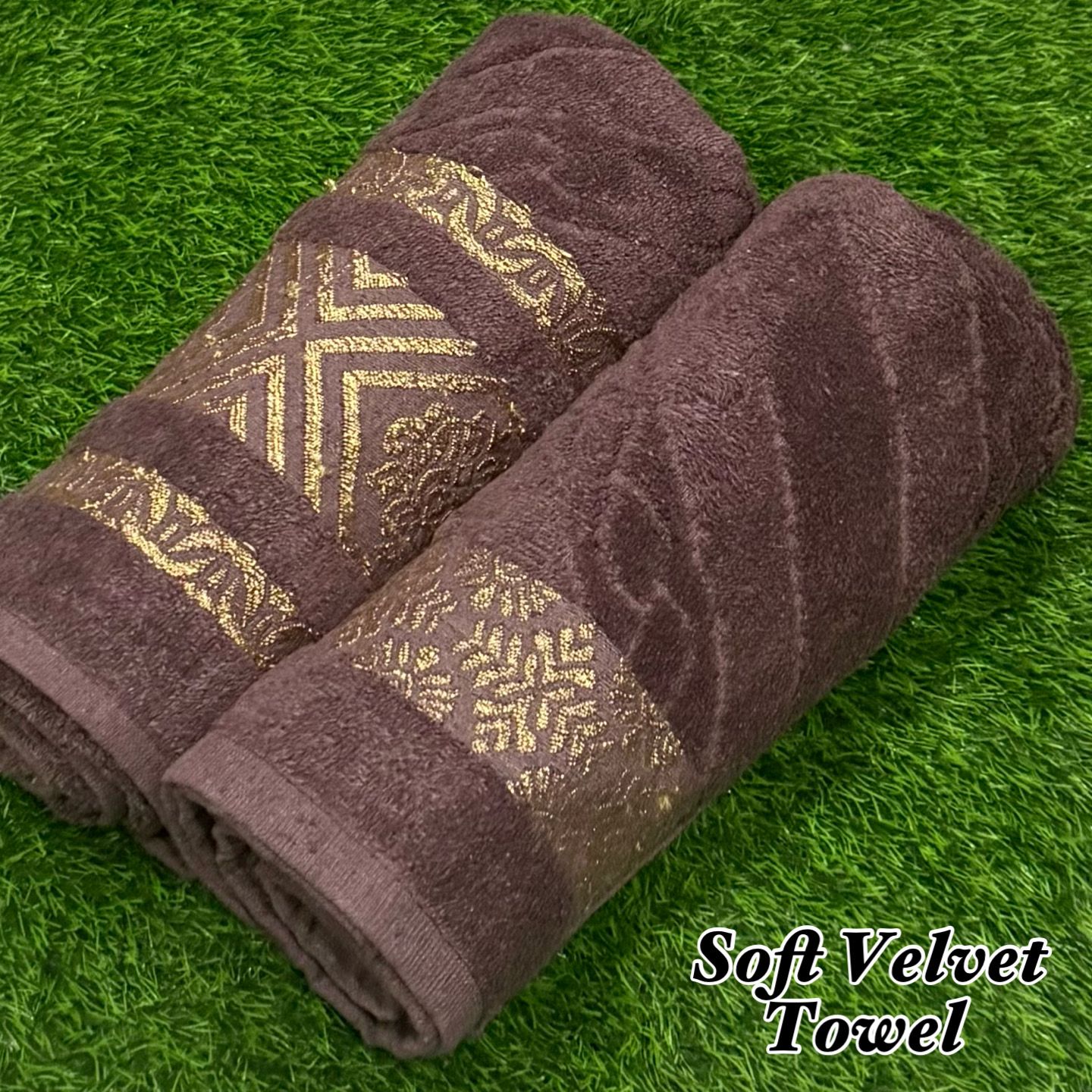 2Pcs Soft Velvet Bathroom Towel Pair – Ultra Absorbent & Premium Quality