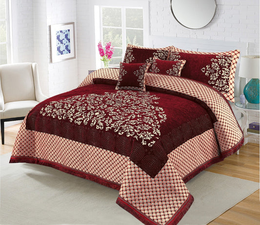 Relent Bridal Velvet Bed Sheet Set - 5pcs - RBB03