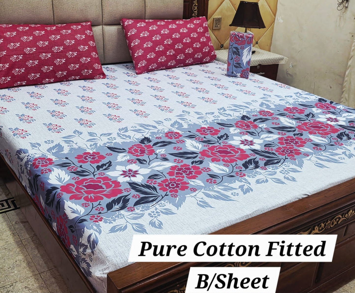 3 Pcs Pure Cotton Fitted Bedsheets 011