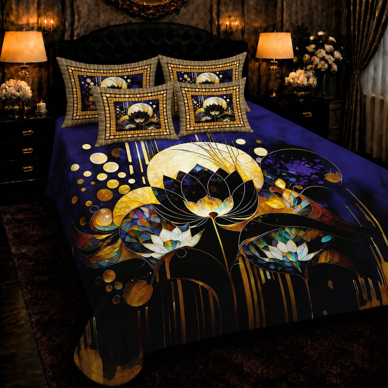Soft & Durable 8D King Size 5 Piece Bed Sheet Set 09