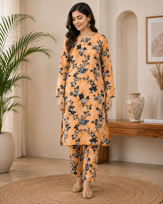 Winter Bloom – 2 Pcs Unstitched Ladies Suit