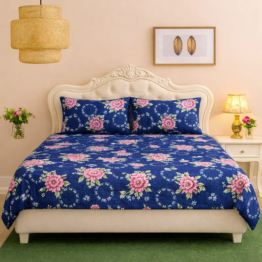 🛏️ 3 Pcs Fleece Bedsheet Set – Ultra Soft &amp; Warm 014