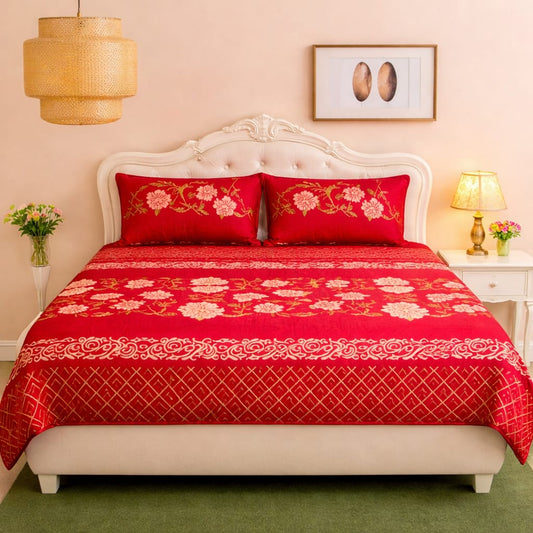 🛏️ 3 Pcs Fleece Bedsheet Set – Ultra Soft &amp; Warm 016