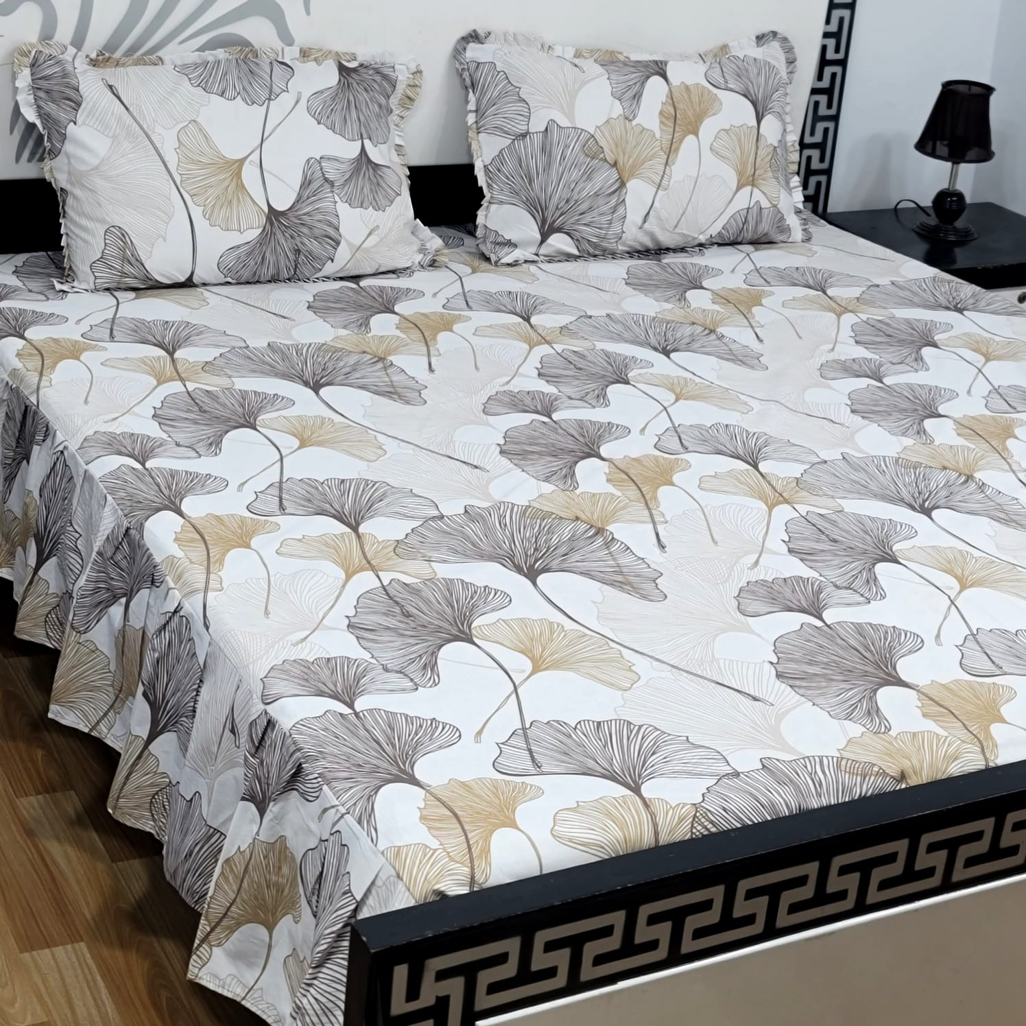 ROYAL Pure Cotton King Size FRILL BED SHEETS 011